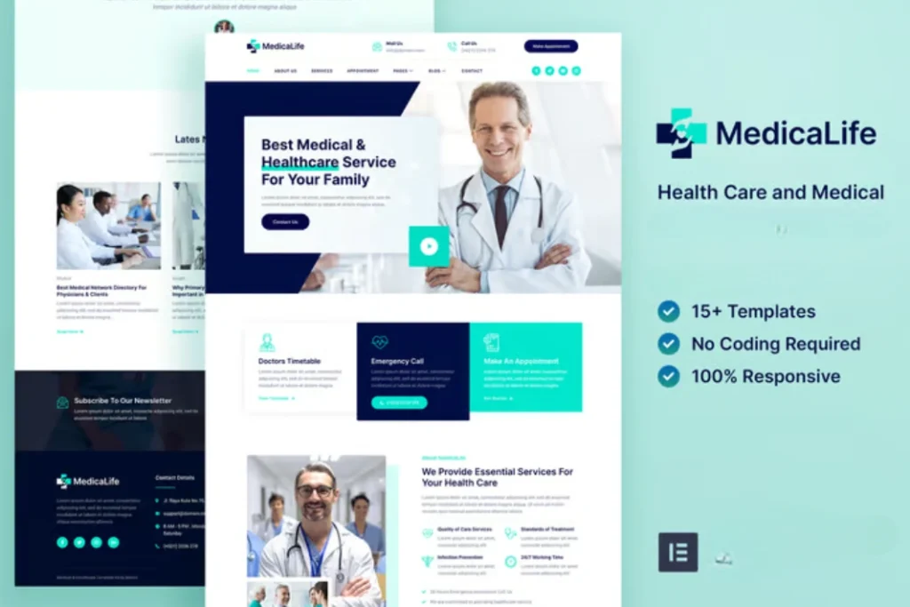 Exemple de site web Médical et clinique - modèle 2 par Alpha Digital