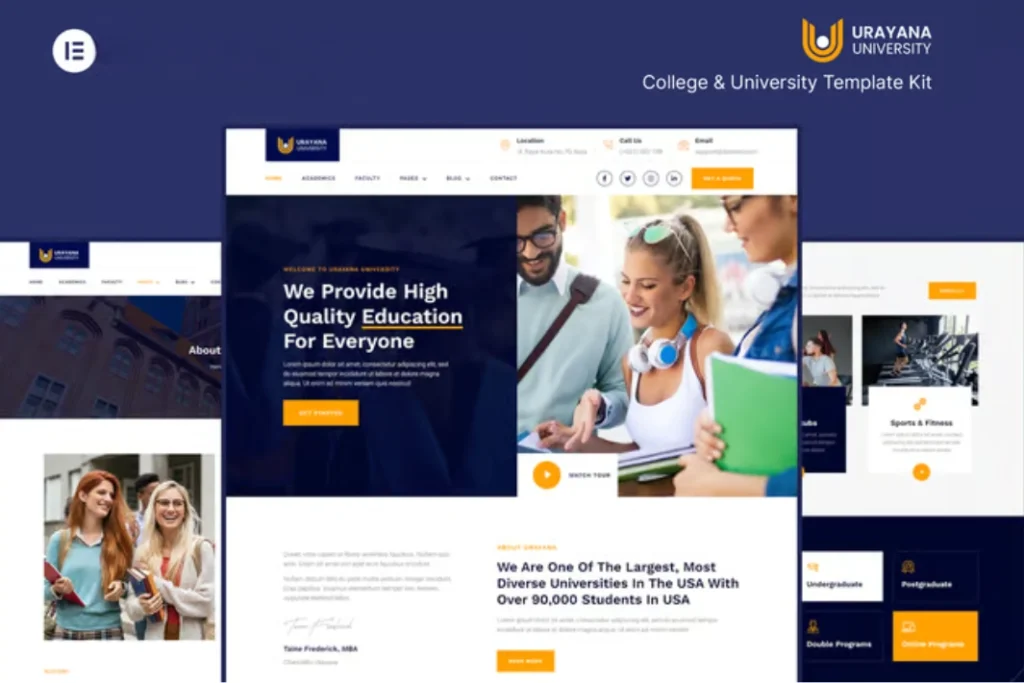 Exemple de site web Éducation et université - modèle 2 par Alpha Digital