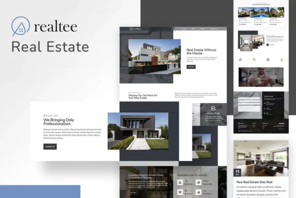 Exemple de site web Design et immobilier - modèle 1 par Alpha Digital