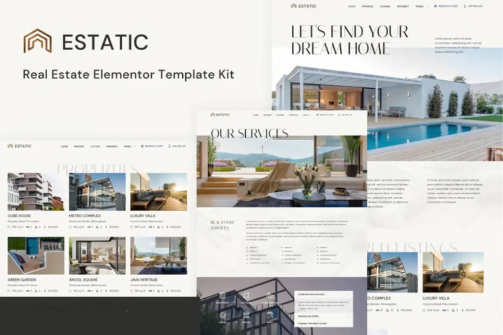 Exemple de site web Design et immobilier - modèle 3 par Alpha Digital