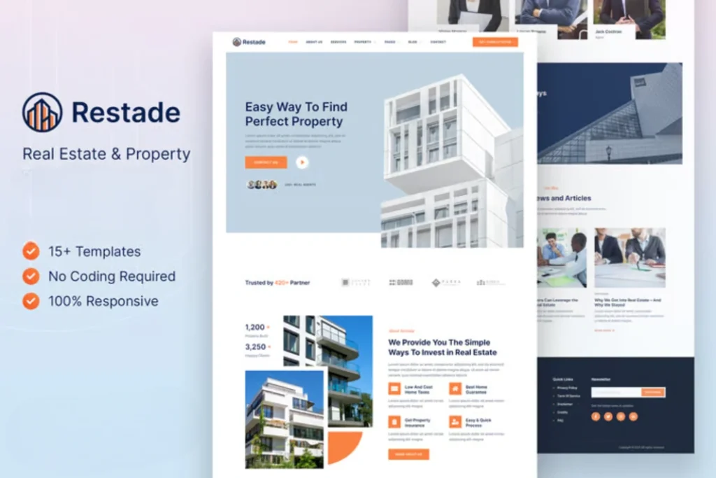 Exemple de site web Design et immobilier - modèle 2 par Alpha Digital