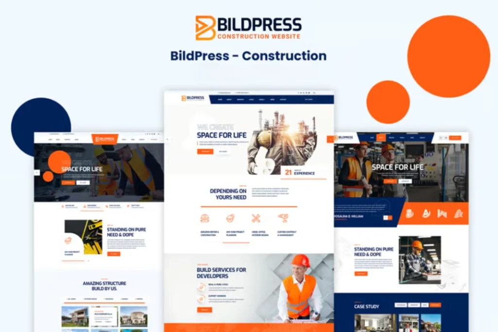 Exemple de site web Construction et industrie - modèle 1 par Alpha Digital