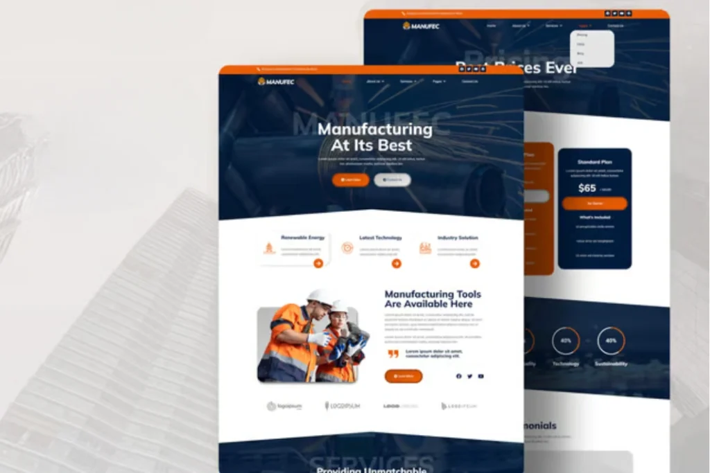 Exemple de site web Construction & Industrie - modèle 16