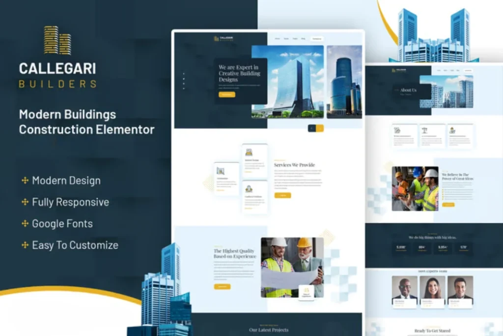 Exemple de site web Construction et industrie - modèle 3 par Alpha Digital