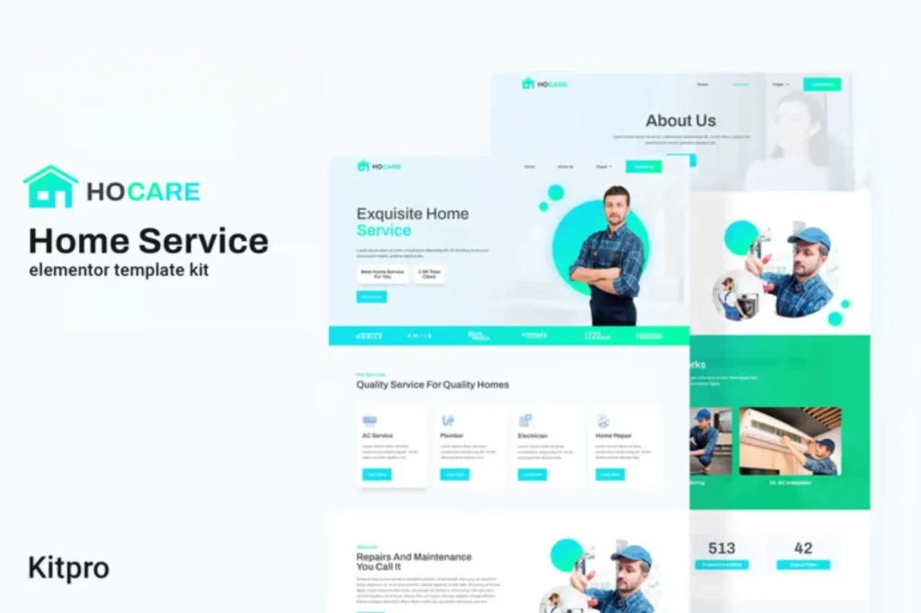 Exemple de site web Maison et services - modèle 2 par Alpha Digital