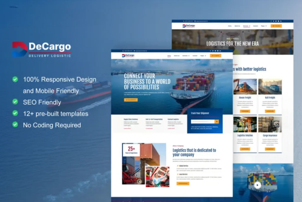 Exemple de site web Logistique & Transport - modèle 10