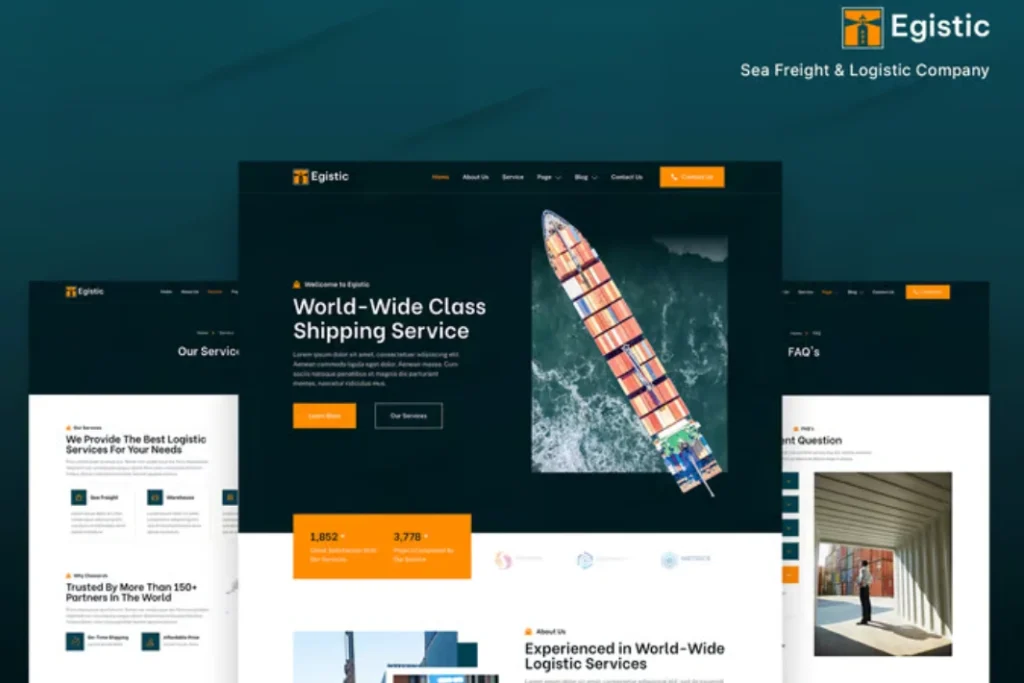 Exemple de site web Logistique et transport - modèle 1 par Alpha Digital